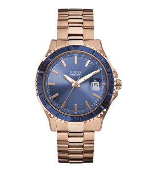 Мъжки часовник в розово златисто със син циферблат Guess VARIS снимка