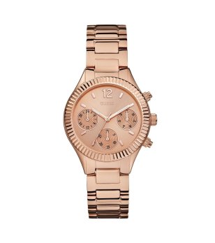 Дамски розово-златист часовник с метална верижка Guess снимка