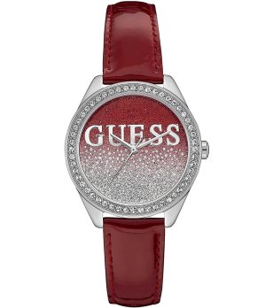 Дамски червен часовник с камъни Guess GLITTER GIRL снимка
