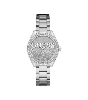 Дамски сребрист часовник с кристали GUESS GLITTER GIRL снимка