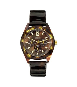 Дамски кафяв часовник с полиуретанова каишка Guess снимка