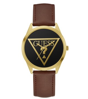 Дамски златист часовник с кафява каишка Guess Blaze снимка
