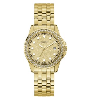 Дамски златист часовник с инкрустация Guess Spritz снимка