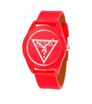 Червен дамски часовник с кожена каишка Guess снимка