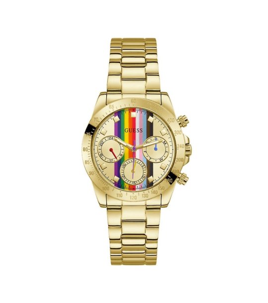 Дамски златист часовник с многоцветен циферблат ECLIPSE Guess снимка