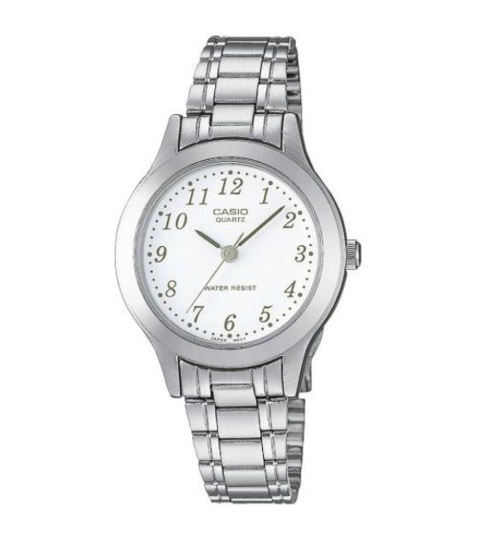 Дамски сребрист часовник с метална верижка Casio снимка