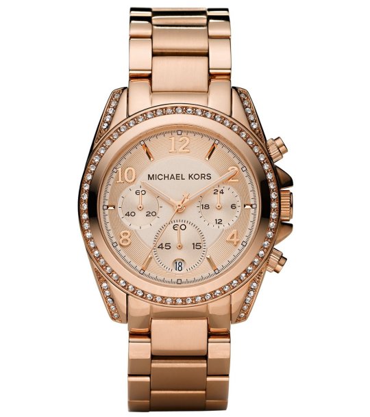 Дамски розовозлатист часовник с хронограф Michael Kors снимка