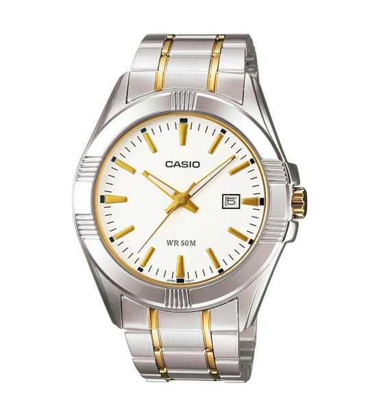 Мъжки сребристо-златист часовник Casio снимка