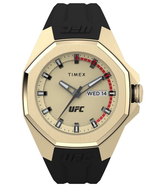 Мъжки златист аналогов часовник с черна силиконова верижка Timex UFC COLOSSUS снимка
