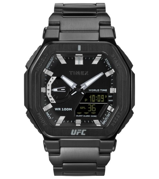 Черен мъжки часовник с метална верижка Timex UFC KING снимка