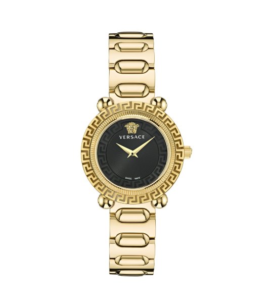 Дамски златист часовник с черен циферблат Greca Twist Versace снимка