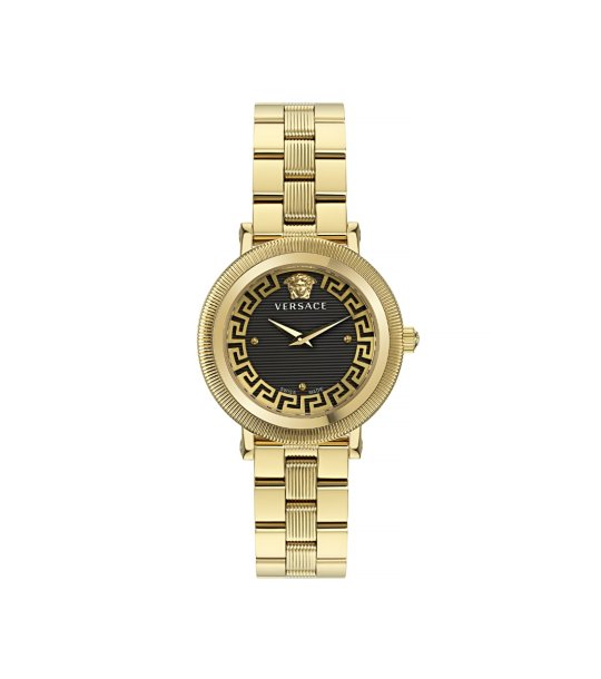 Дамски златист часовник с черен циферблат Versace GRECA FLOURISH снимка