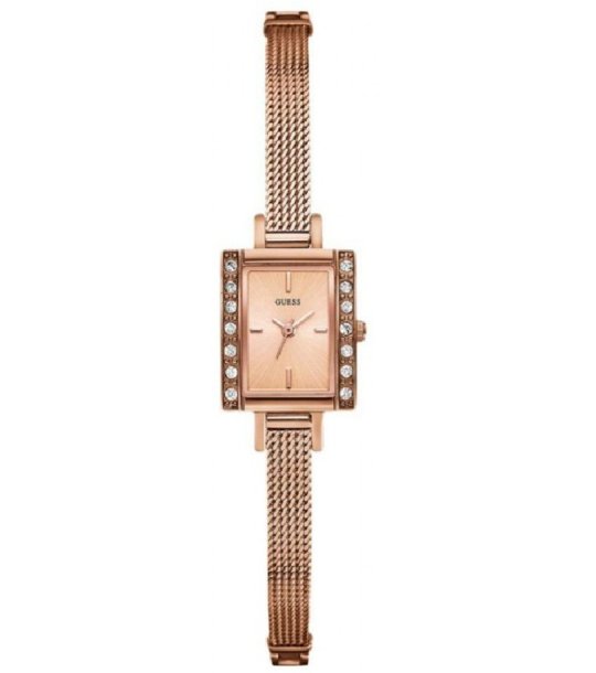 Дамски часовник в розово златисто с правоъгълен циферблат Guess VARIS снимка