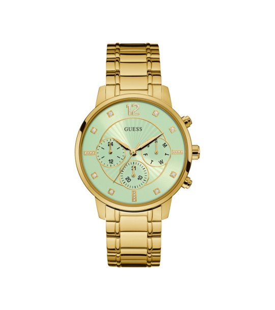 Дамски златист часовник с ментов циферблат Guess Sunset снимка