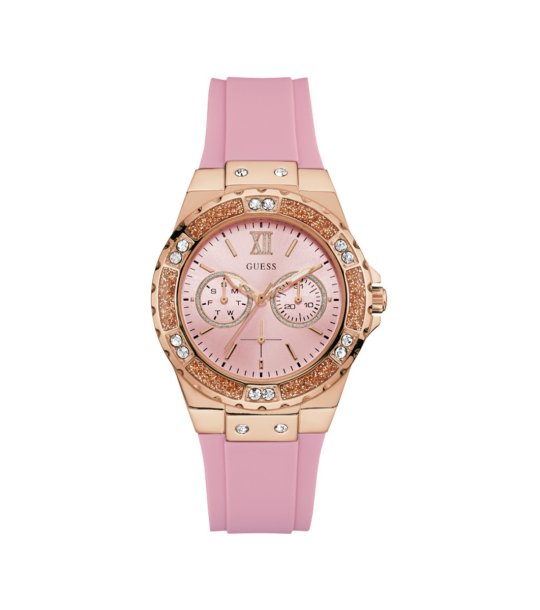 Дамски розов часовник с каучукова верижка Guess снимка