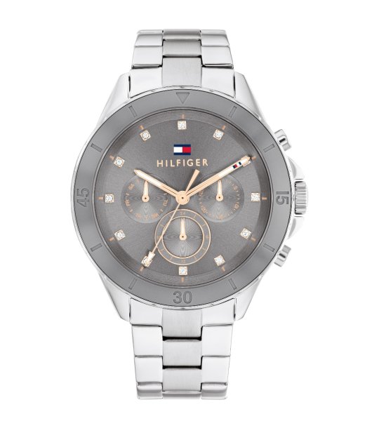 Мъжки сребрист аналогов часовник с мултифункционален дисплей Tommy Hilfiger снимка