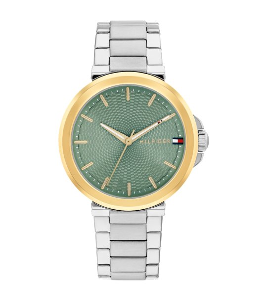 Дамски сребрист часовник със зелен циферблат Tommy Hilfiger снимка