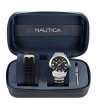 Мъжки сребрист часовник с черен циферблат Nautica-1 снимка