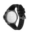 Мъжки черен часовник с черна силиконова верижка Philipp Plein-1 снимка