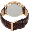 Мъжки часовник в розово златисто с кафява кожена каишка Guess-1 снимка