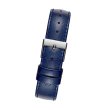 Дамски сребрист часовник с тъмносиня кожена каишка GUESS-1 снимка