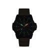 Мъжки черен часовник със син циферблат и оранжева каучукова верижка Luminox-1 снимка