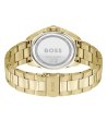 Дамски златист часовник със зелен циферблат BOSS-2 снимка