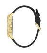 Мъжки златист мултифункционален часовник с черна силиконова каишка Guess MINIFRONTIER-1 снимка