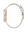 Дамски златист аналогов часовник с бяла кожена каишка Guess-2 снимка