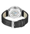 Мъжки сребристосив аналогов часовник с открит механизъм и кожена каишка Kenneth Cole-1 снимка