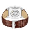 Мъжки сребрист часовник с кафява кожена каишка Kenneth Cole-1 снимка
