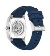 Мъжки тъмносин автоматичен часовник с правоъгълен корпус Kenneth Cole-1 снимка