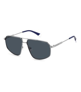 Мъжки слънчеви очила в сребристо с поляризирани стъкла Polaroid снимка