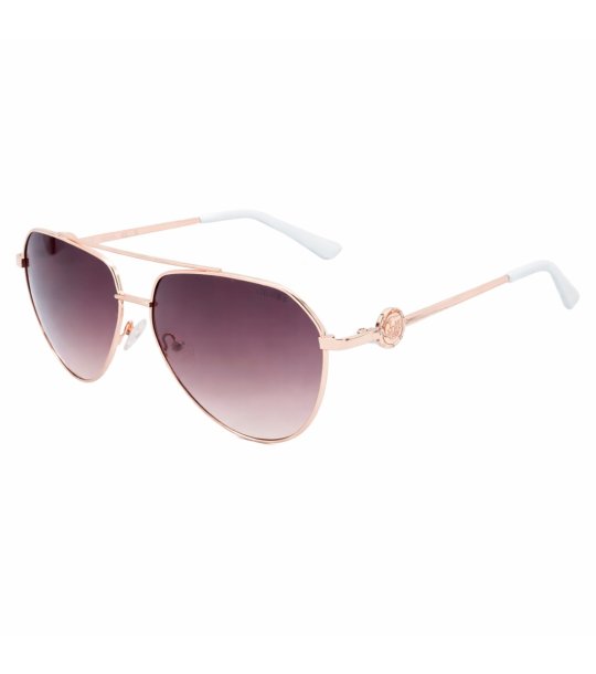 Дамски златисти слънчеви очила с кафяви стъкла Guess снимка