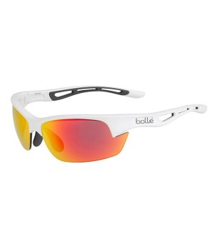 Unisex бели спортни слънчеви очила с червени огледални стъкла BOLT S Bolle снимка