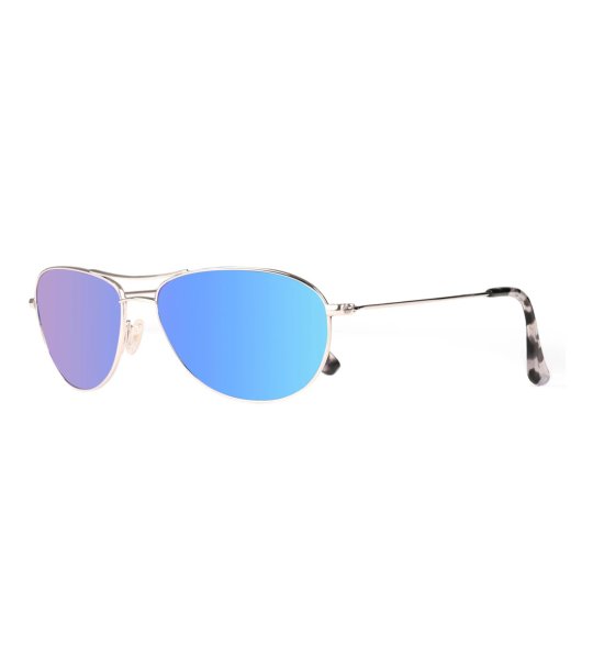 Сребристи слънчеви очила с поляризирани сини стъкла BABY BEACH Maui Jim снимка
