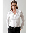Бяла дамска риза с дантела Fram-0 снимка