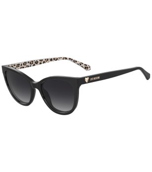 Дамски черни слънчеви очила с леопардови дръжки Love Moschino снимка