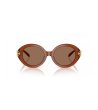 Дамски кафяви слънчеви очила с кръгла рамка Tory Burch-1 снимка