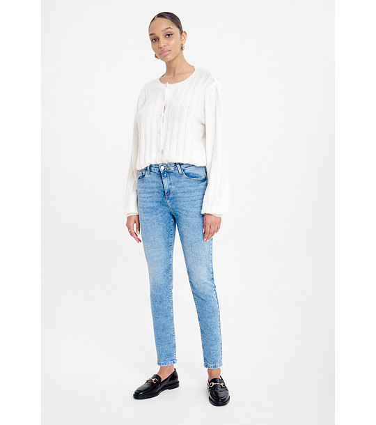 Дамски светлосини дънки с прав крачол JEANS снимка