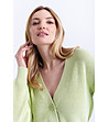 Светлозелен пуловер с копчета SWEATER-3 снимка