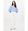 Бели дънки с разкроен крачол JEANS-3 снимка