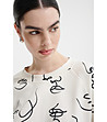Дамшен суитшърт в екрю с принт на лица SWEATSHIRT-2 снимка
