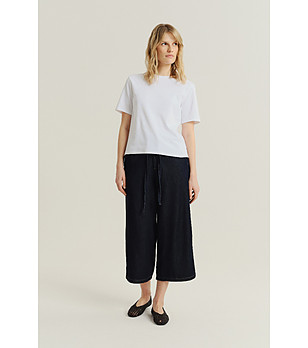 Тъмносини дънки culotte с колан JEANS снимка