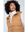 Кафяв дълъг елек с качулка VEST-1 снимка