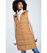 Кафяв дълъг елек с качулка VEST-2 снимка