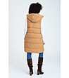 Кафяв дълъг елек с качулка VEST-3 снимка