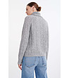 Сив пуловер с поло яка SWEATER-3 снимка