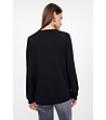 Черна блуза с дълъг ръкав и копчета sweatshirt-1 снимка