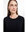 Черна блуза с дълъг ръкав и копчета sweatshirt-2 снимка